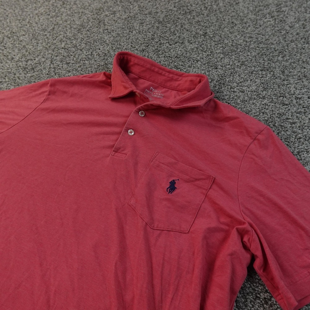 Ralph Lauren Polo Shirt Mens M Red Performance Golf Stretch Short Sleeve Pony